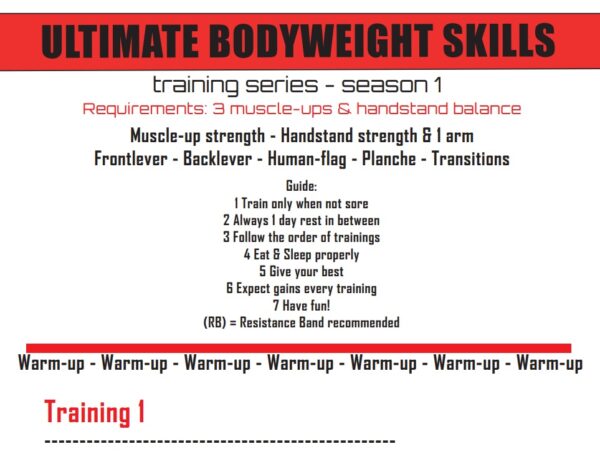 Bodyweight trainingsschema